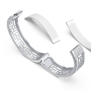 Lychee White Pavilion - Slim Bangle - Sterling Silver
