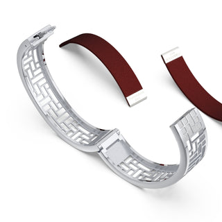 Mangosteen Red Pavilion - Slim Bangle - Sterling Silver