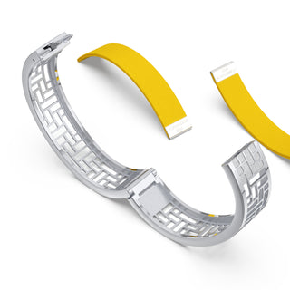 Pineapple Yellow Pavilion - Slim Bangle - Sterling Silver