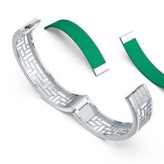 Python Green Pavilion - Slim Bangle - Sterling Silver