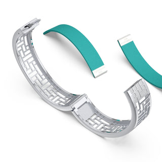 Shophouse Teal Pavilion - Slim Bangle - Sterling Silver