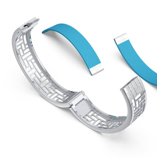Turquoise Blue Pavilion - Slim Bangle - Sterling Silver