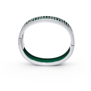 Emerald Green Pavillion - Slim Bangle - Sterling Silver