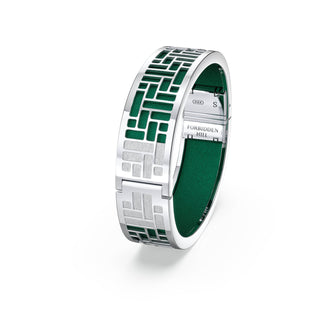 Emerald Green Pavillion - Slim Bangle - Sterling Silver