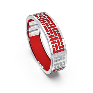 Firecracker Red Pavilion - Slim Bangle - Sterling Silver