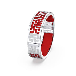 Firecracker Red Pavilion - Slim Bangle - Sterling Silver