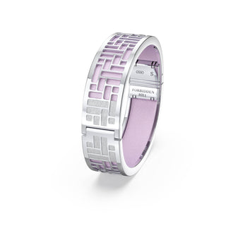 Frangipani Pink Pavillion - Slim Bangle - Sterling Silver