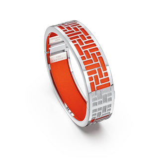Lava Orange Pavilion - Slim Bangle - Sterling Silver