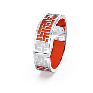 Lava Orange Pavilion - Slim Bangle - Sterling Silver