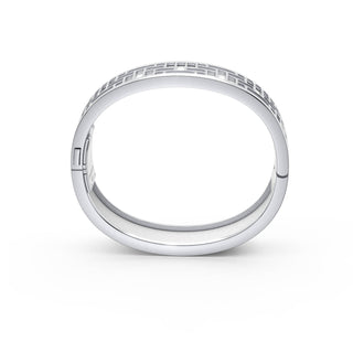 Lychee White Pavilion - Slim Bangle - Sterling Silver