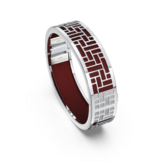 Mangosteen Red Pavilion - Slim Bangle - Sterling Silver