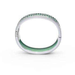 Palm Tree Green Pavilion - Slim Bangle - Sterling Silver