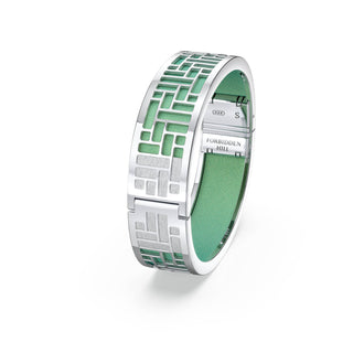 Palm Tree Green Pavilion - Slim Bangle - Sterling Silver