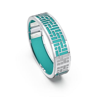 Shophouse Teal Pavilion - Slim Bangle - Sterling Silver