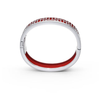 Dragon Red Pavillion - Slim Bangle - Sterling Silver