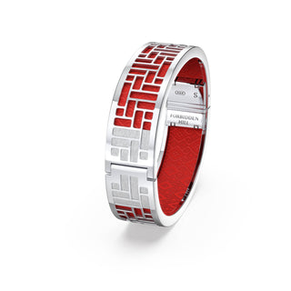 Dragon Red Pavillion - Slim Bangle - Sterling Silver