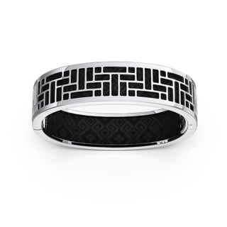 Obsidian Black Pavilion - Slim Bangle - Sterling Silver