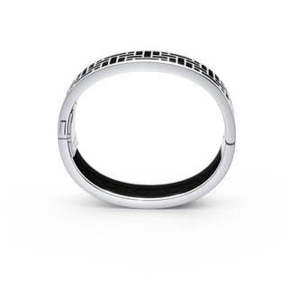 Obsidian Black Pavilion - Slim Bangle - Sterling Silver