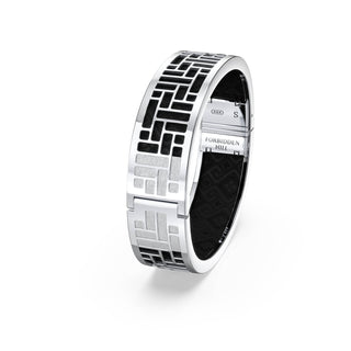 Obsidian Black Pavilion - Slim Bangle - Sterling Silver