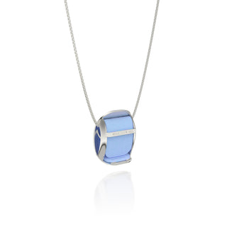 Gazebo Blue Hexagon Coral - Silk Pendant - Sterling Silver