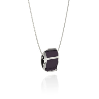Deep Plum Hexagon Coral - Silk Pendant - Sterling Silver