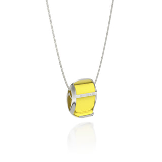 Starfruit Yellow Hexagon Coral - Silk Pendant - Sterling Silver