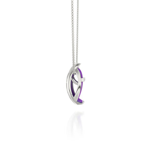 Dawn Mauve Hexagon Coral - Silk Pendant - Sterling Silver