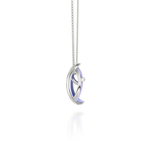 Gazebo Blue Hexagon Coral - Silk Pendant - Sterling Silver