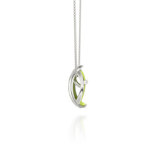 Pomelo Green Hexagon Coral - Silk Pendant - Sterling Silver