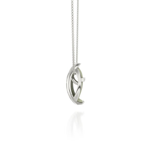 Shophouse Olive Hexagon Coral - Silk Pendant - Sterling Silver