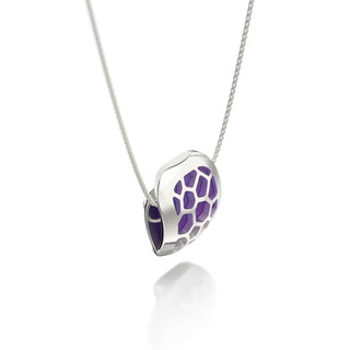 Dawn Mauve Hexagon Coral - Silk Pendant - Sterling Silver