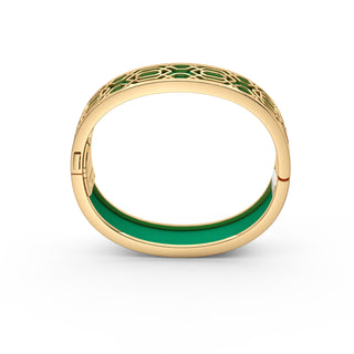 Python Green Peranakan Grace - Slim Bangle - Gold Vermeil