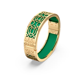 Python Green Peranakan Grace - Slim Bangle - Gold Vermeil