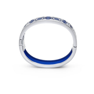 Celestial Blue Peranakan Grace - Slim Bangle - Sterling Silver