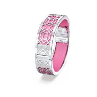 Guava Pink Peranakan Grace - Slim Bangle - Sterling Silver