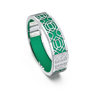 Python Green Peranakan Grace - Slim Bangle - Sterling Silver