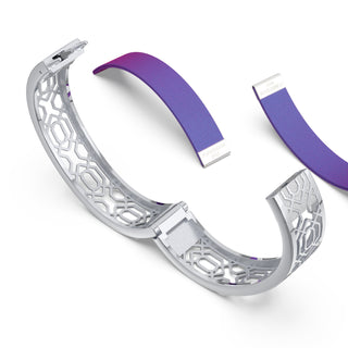 Dawn Mauve Peranakan Grace - Slim Bangle - Sterling Silver