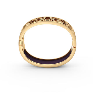 Deep Plum Peranakan Grace - Slim Bangle - Gold Vermeil