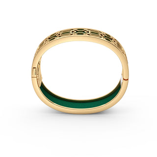 Emerald Green Peranakan Grace - Slim Bangle - Gold Vermeil