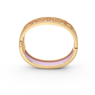 Frangipani Pink Peranakan Grace - Slim Bangle - Gold Vermeil