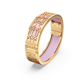 Frangipani Pink Peranakan Grace - Slim Bangle - Gold Vermeil