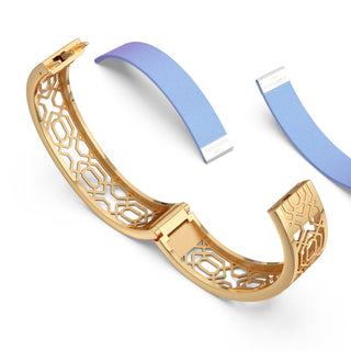 Gazebo Blue Peranakan Grace - Slim Bangle - Gold Vermeil