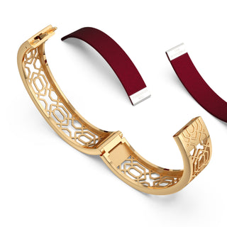 Majestic Ruby Peranakan Grace - Slim Bangle - Gold Vermeil