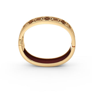 Mangosteen Red Peranakan Grace - Slim Bangle - Gold Vermeil