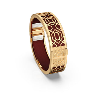 Mangosteen Red Peranakan Grace - Slim Bangle - Gold Vermeil
