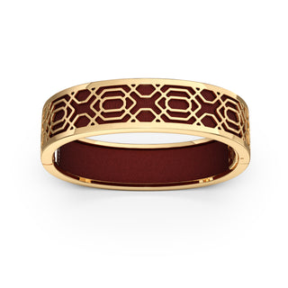 Mangosteen Red Peranakan Grace - Slim Bangle - Gold Vermeil