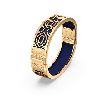 Midnight Blue Peranakan Grace - Slim Bangle - Gold Vermeil