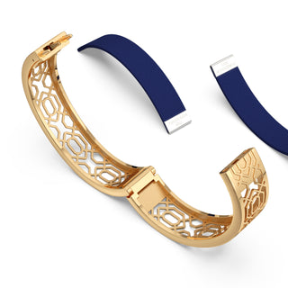 Midnight Blue Peranakan Grace - Slim Bangle - Gold Vermeil