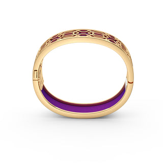 Orchid Purple Peranakan Grace - Slim Bangle - Gold Vermeil