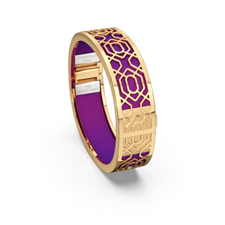 Orchid Purple Peranakan Grace - Slim Bangle - Gold Vermeil